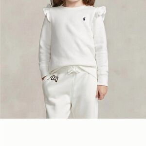 Polo Ralph Lauren White Ruffle Sweatshirt